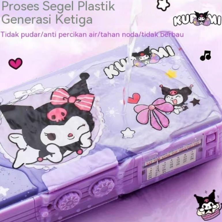 

Trt Kotak Pensil Bahan tahan air kuromi Tempat Pensil Password Multifungsi Lapis Ganda Berkapasitas Besar Lucu Termasuk Rautan Pensil kotak alat tulis TERLARIS