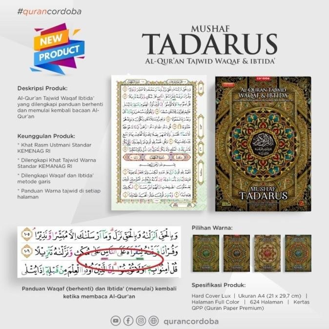 

Al Quran WAQAF IBTIDA BESAR 21x29 cm (A4) - Quran TADARUS TAJWID