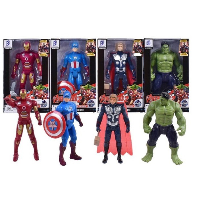 Licy Besar 19 Cm Mainan Robot Action Figure Avenger Iron Man Hulk Captain
