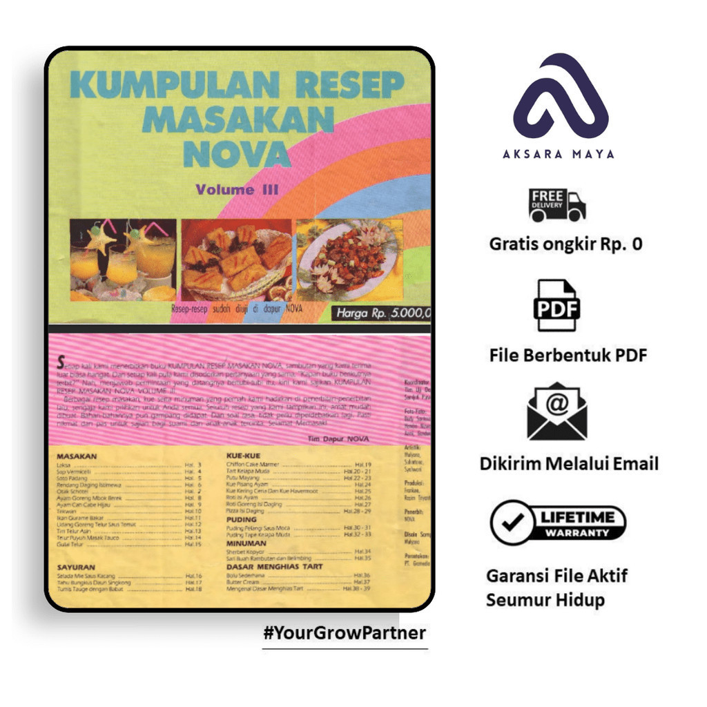 

401. KUMPULAN RESEP MASAKAN NOVA VOLUME III - [-]