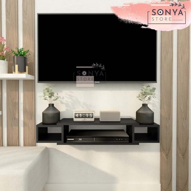 Rak Tv Minimalis Modern Terbaru Gantung Tempel Tembok Dekorasi Meja Ga