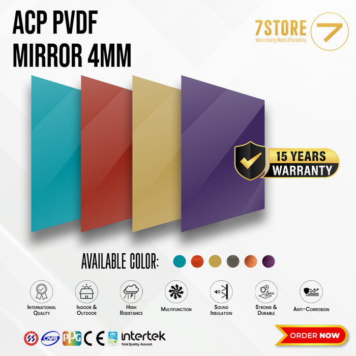 SEVEN ACP PE 4 mm Mirror Color 1100 0,3 mm Aluminium Composite Panel