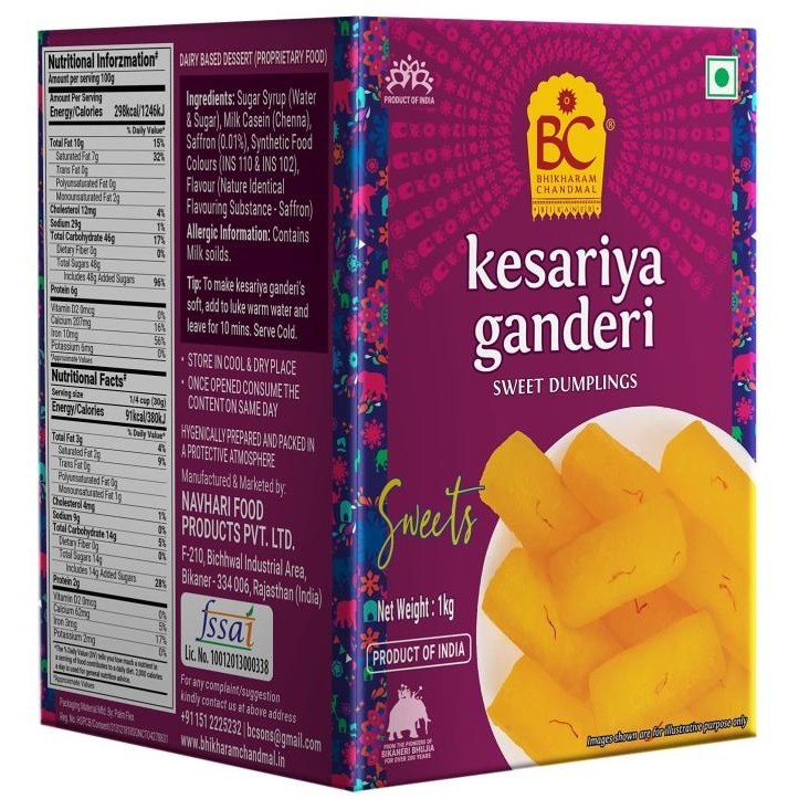 

((((()paling dicari] KESARIYA GANDERI TIN BHIKHARAM CHANDMAL 1KG / Manisan India