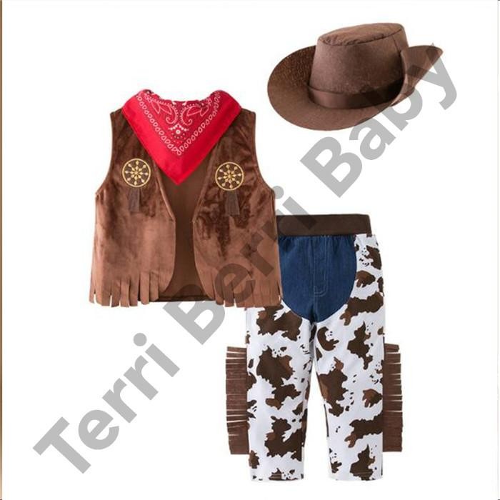 Baju Kostum Cowboy Zorro Koboi Setelan Toddler Anak Halloween