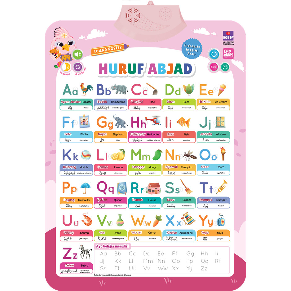 Gramedia - Sound Poster Bip Bip: Huruf Abjad