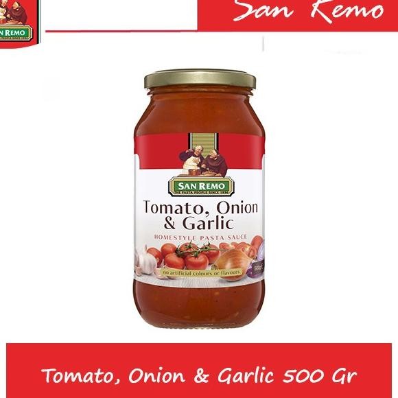 

San Remo Pasta Sauce Tomato Onion And Garlic 500 Gr