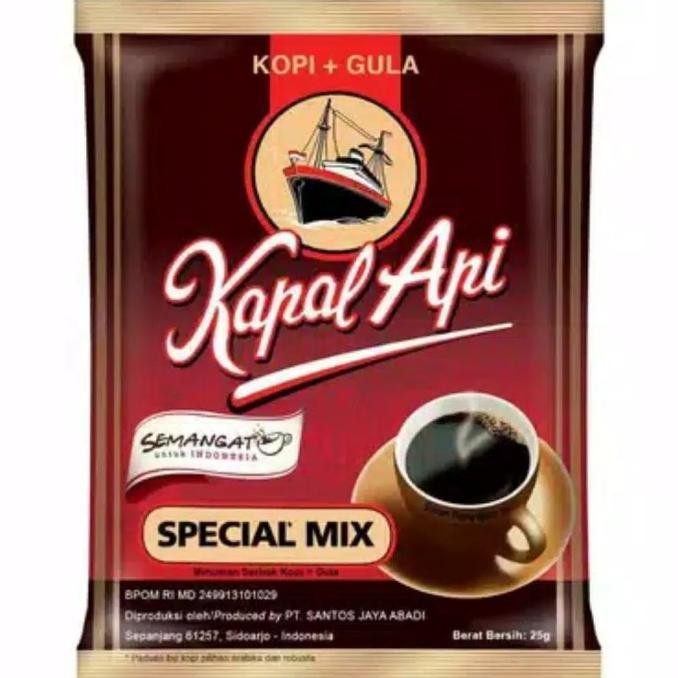 

Kapal Api Spesial Mix 1 Dus Isi 12 Renceng / Kopi Bubuk Saset + Gula