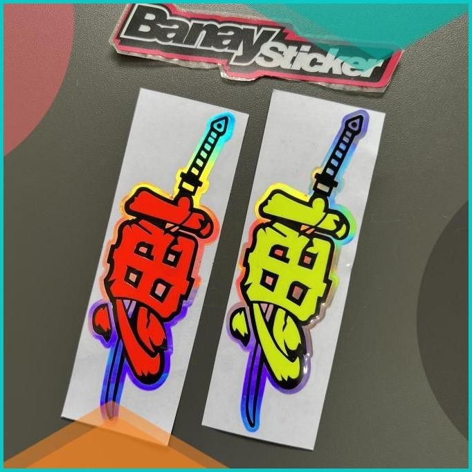 

STICKER Stiker SAMURAI KANJI JEPANG Cutting 8JVLZ4 suku cadang
