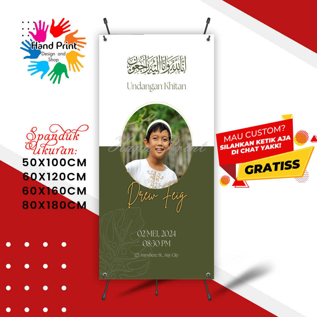 Cetak Spanduk Banner Khitanan Syukuran Sunatan A MMT Spanduk Custom 60x160