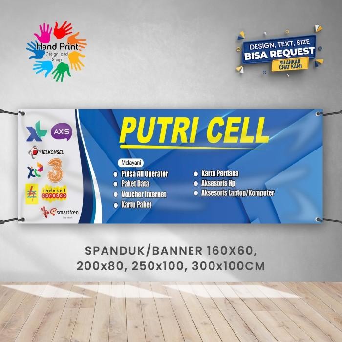 SPANDUK BANNER Konter Pulsa Celluler B 300x100 CM