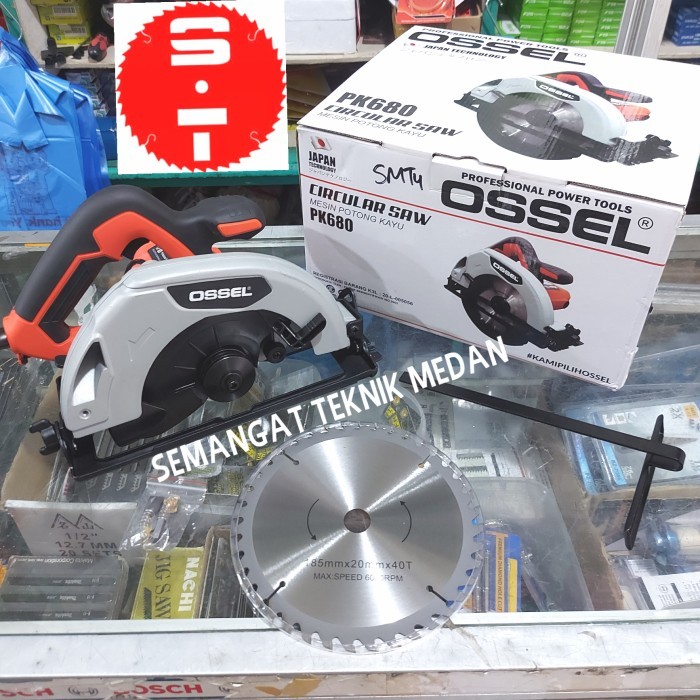 Terlaris Pk680 Mesin Gergaji Belah Potong Kayu Circular Saw 7" Ossel Pk 680