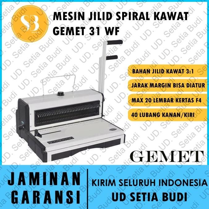 

MESIN JILID SPIRAL PLASTIK GEMET 31 WF ASLI DAN BERGARANSI ORIGINAL DAN TERPERCAYA