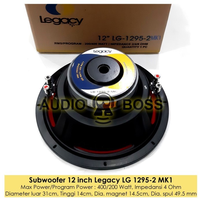 Speaker Subwoofer 12 inch Legacy LG1295-2 / Subwoofer 12" LG 1295-2