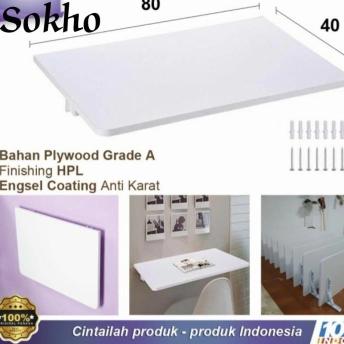 Meja Lipat Dinding Komputer /Meja Komputer/Meja/ Meja Leptop 80 x 40