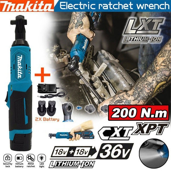 Makita Kunci Pas Ratchet Elektrik Tanpa Kabel, Kunci Pas Ratchet Elektrik Tanpa Kabel 12V 3/8 dengan