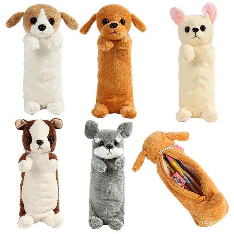 

Cartoon Plush Pencil Case Kawaii Plush Dog Puppy School office supplies Pencil Bags For Kids Stationery Pencil Box VMVS