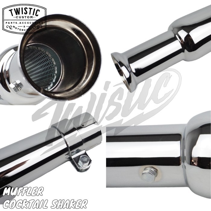 Knalpot Muffler Cocktail Shaker Motor Sr400 W250 Royal Enfield Triumph Vzr