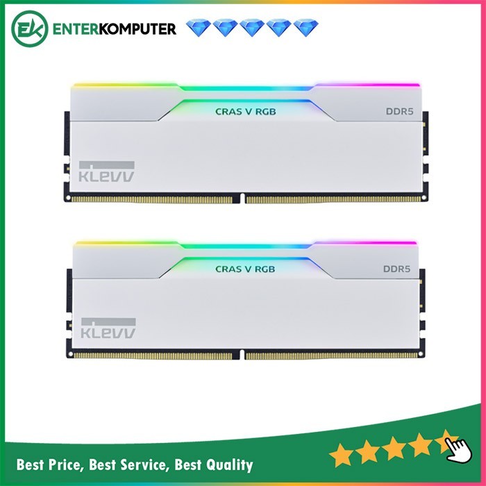 KLEVV CRAS V RGB DDR5 BRILLIANT WHITE PC51200 32GB (2X16GB) / RAM 32GB
