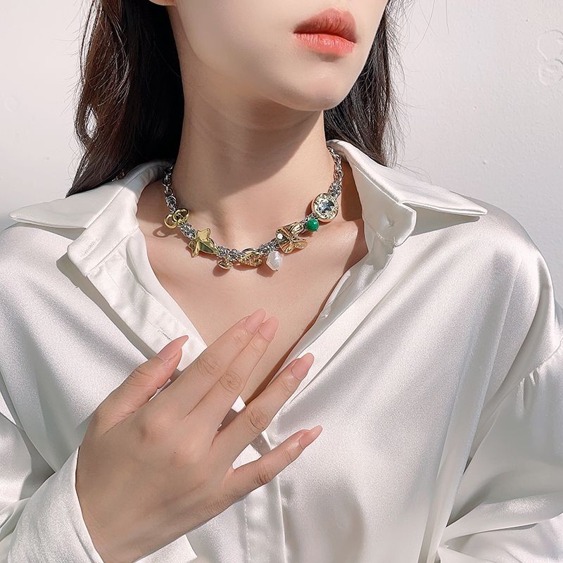 Multi-Element Love Pearl Love Necklace Female New Chinese Style Necklace