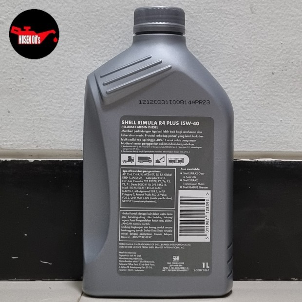 Oli SHELL Rimula R4 X/R4 Plus Heavy Duty Diesel 15w40/15w-40(1L)