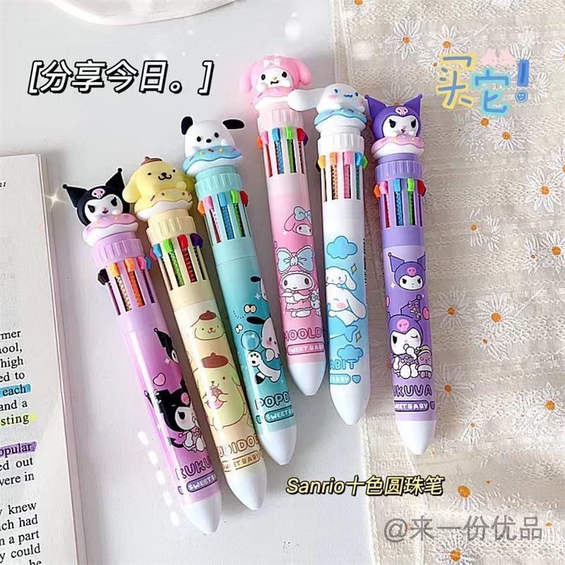 

Sanrio Pulpen Sepuluh Warna, Pena Multi Warna, Pena Dorong Multi Fungsi, Krayon Tanda Siswa