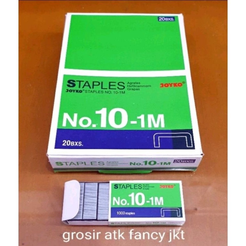 

( 1 dus = 20 pak kecil ) 10-1M Staples Steples Isi Stapler Stepler Jepretan Neces Joyko No. 10 - 1M