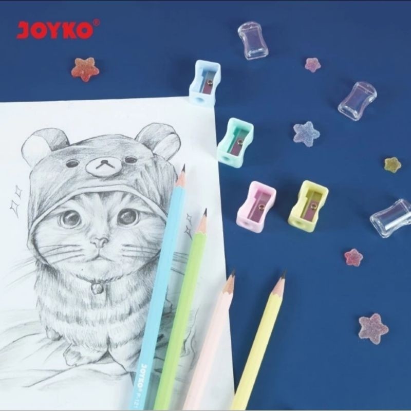 

( 24 buah ) SP 362 PTL Rautan Joyko Serutan Kerikan Sharpener Pensil Joyko SP-362PTL Pastel roti