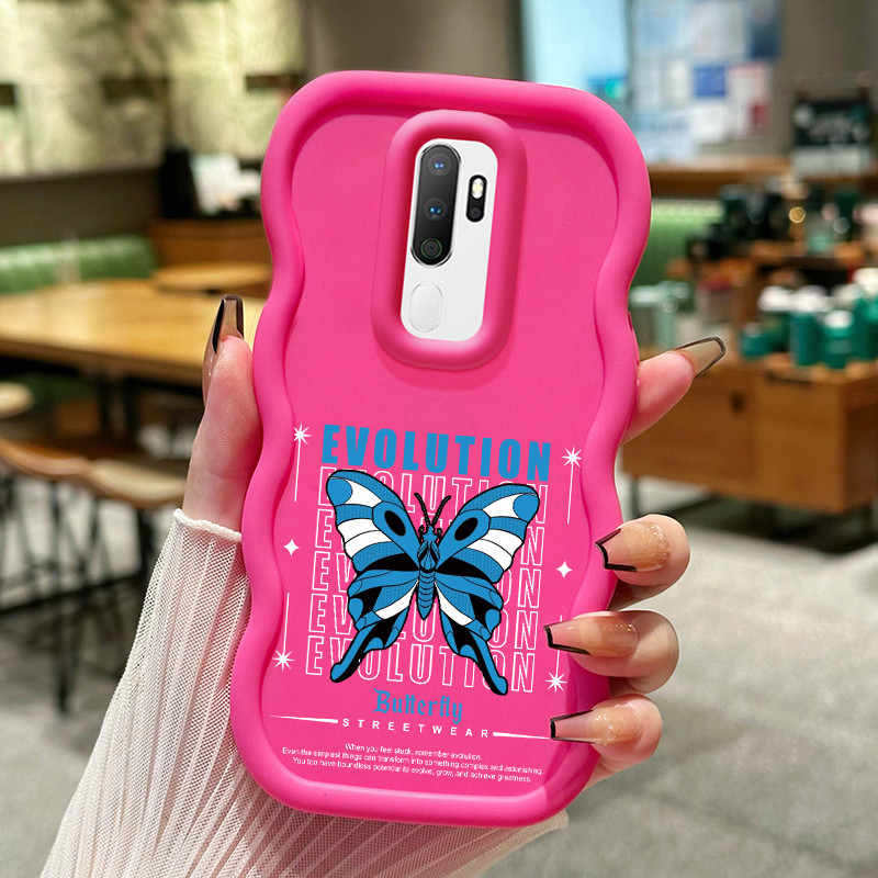 Casing Hp Untuk OPPO A5 2020 A9 2020 A31 2020 A8 Case Casing ponsel seluler biru kupu-kupu putih Sof