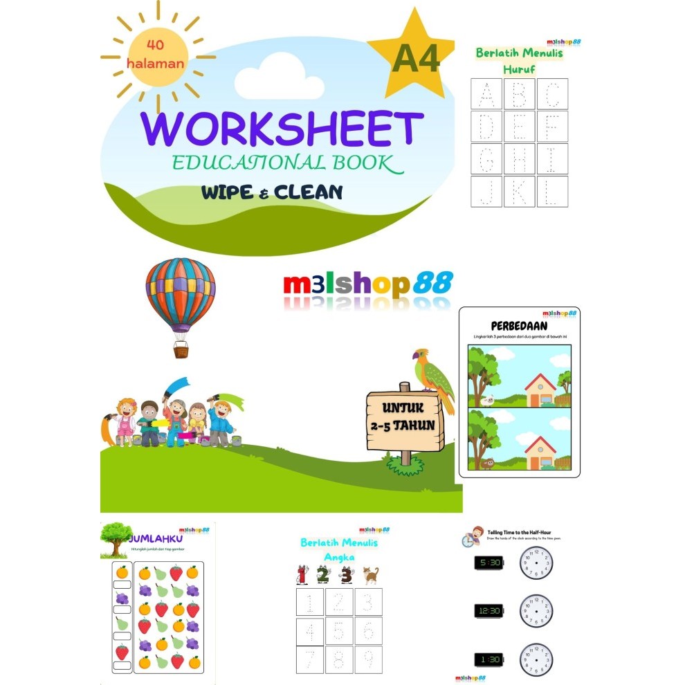 Bana Worksheet Buku Edukasi Anak 2-5 Tahun