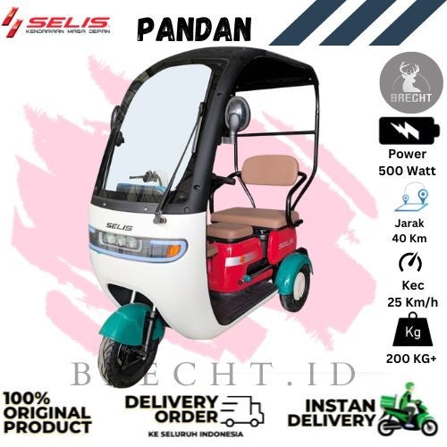 Sepeda Motor Listrik Roda Tiga SELIS PANDAN 500 Watt
