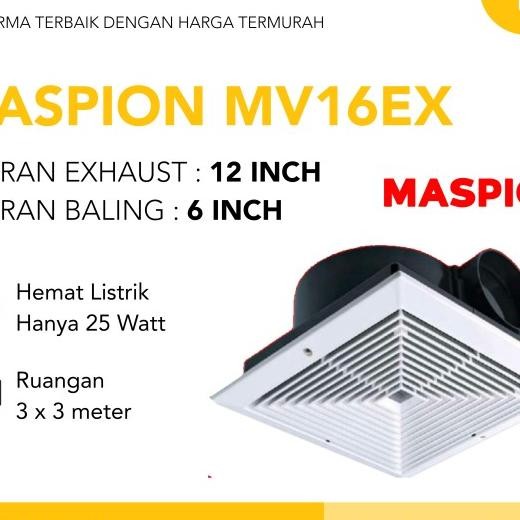 Maspion Ceiling Exhaust Fan Plafon Mv 16 Ex Mv-16Ex 6 Inch Mv16Ex