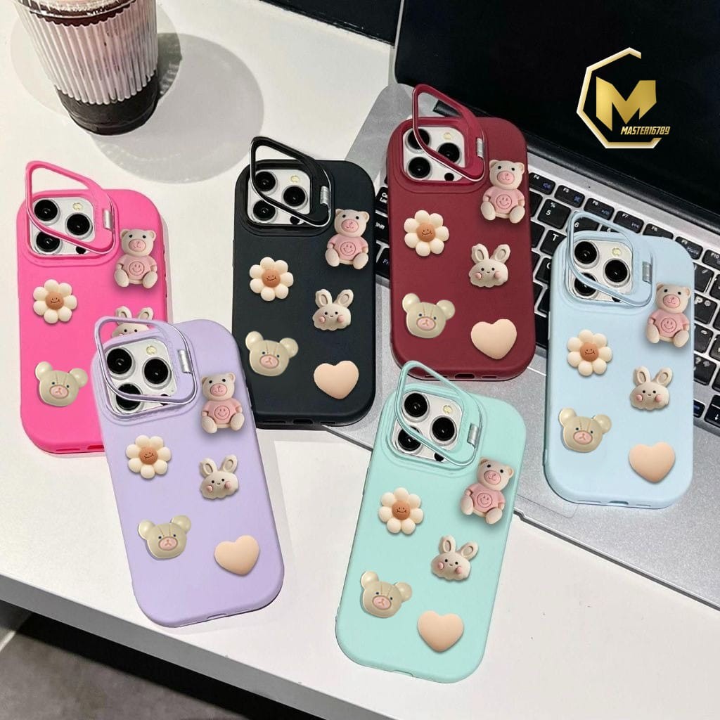 GC99 3D RABBIT FLOWER MACARON STAND SOFTCASE/ CASING HP COMPATIBLE FOR SAMSUNG A03 A03S A02S CORE A0