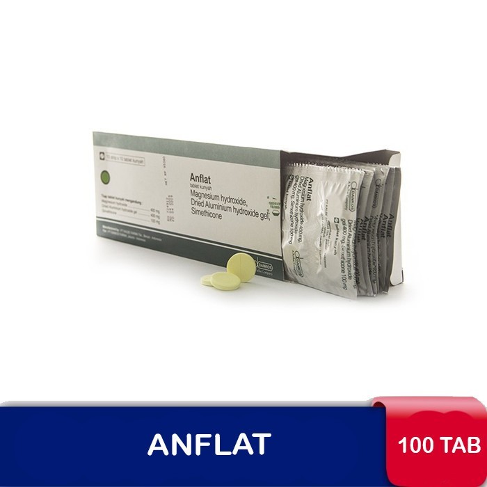 ANFLAT FORTE BOX 100 TABLET - Obat Maag, Asam Lambung & Perut Kembung