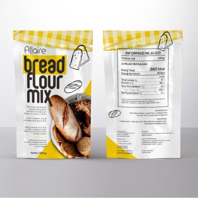 

Tepung Keto khusus Roti 500gr ALLAIRE Bread Flour LJ