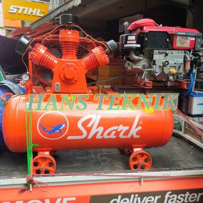 Kompresor Shark 10 HP 8 Bar Engine Diesel Solar Yanmar TF105 Original