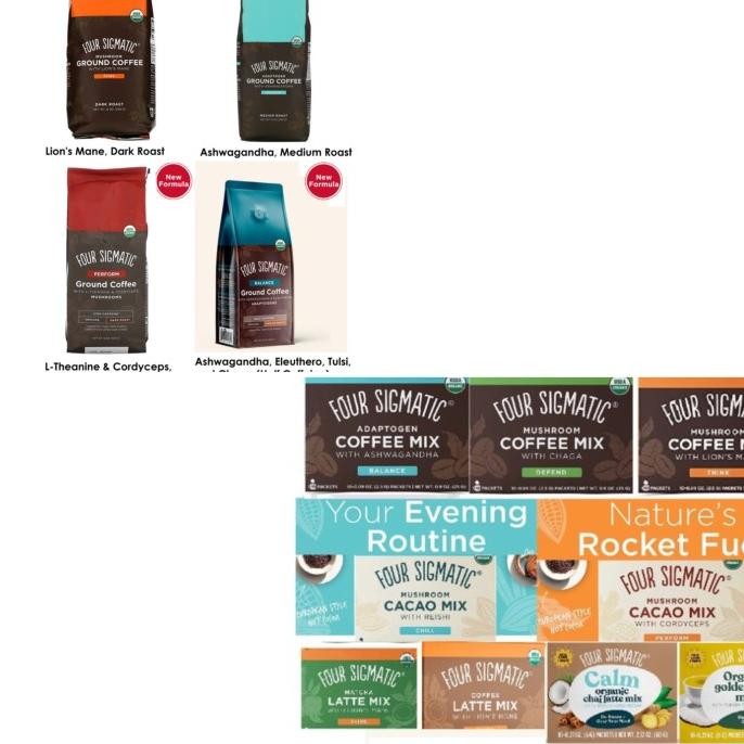 

Four Sigmatic Ground Mushroom Coffee Lions Mane Chaga Adaptogens _ Original