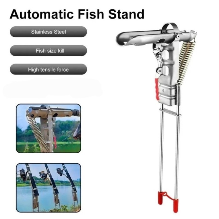 Ready bracket dudukan joran pancing otomatis dobel per-stand holder joran