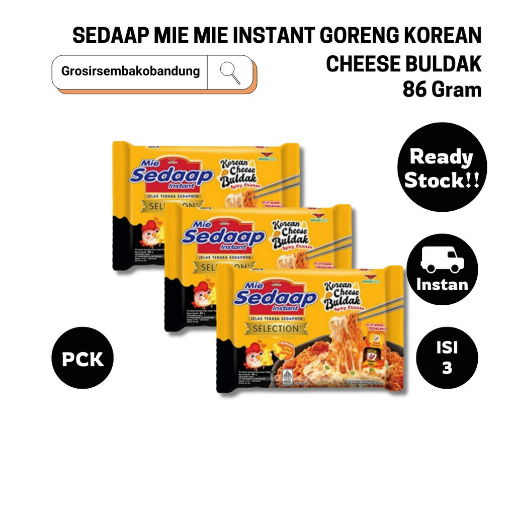 

SEDAAP MIE MIE INSTANT GORENG KOREAN CHEESE BULDAK PCK 86g - 3 Pcs - Kota Bandung