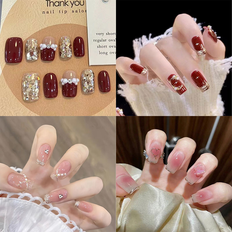 Kuku Palsu Nail Art Kuku Palsu 24pcs Kuku Palsu Nail Art Display Kuku Palsu Kuku Palsu + Lem