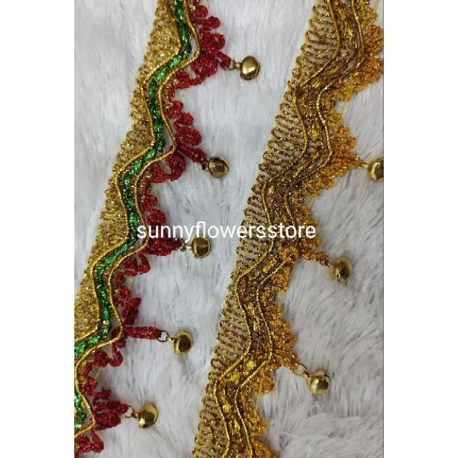 Renda  India Gold Lonceng Lebar 4 Cm Isi 10 Yard