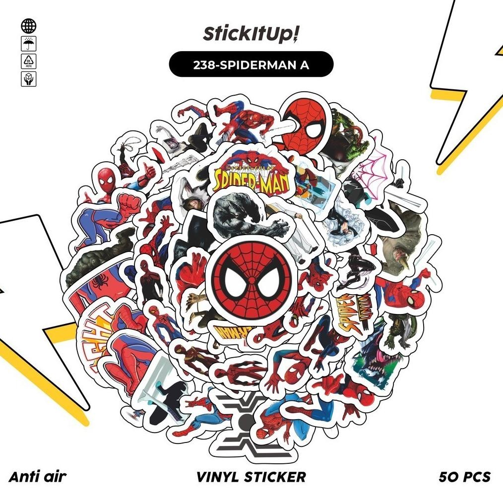 

ORIGINAL 50 Pcs Stiker Motif Kartun Spiderman Animated Series Anti Air Untuk Dekorasi Notebook Sepeda Skateboard Handphone DIY ty-65