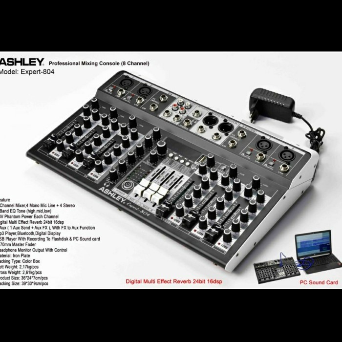 Mixer Audio Ashley EXPERT804/EXPERT 804 8CH USB-BLUETOOTH-SOUNDCARD
