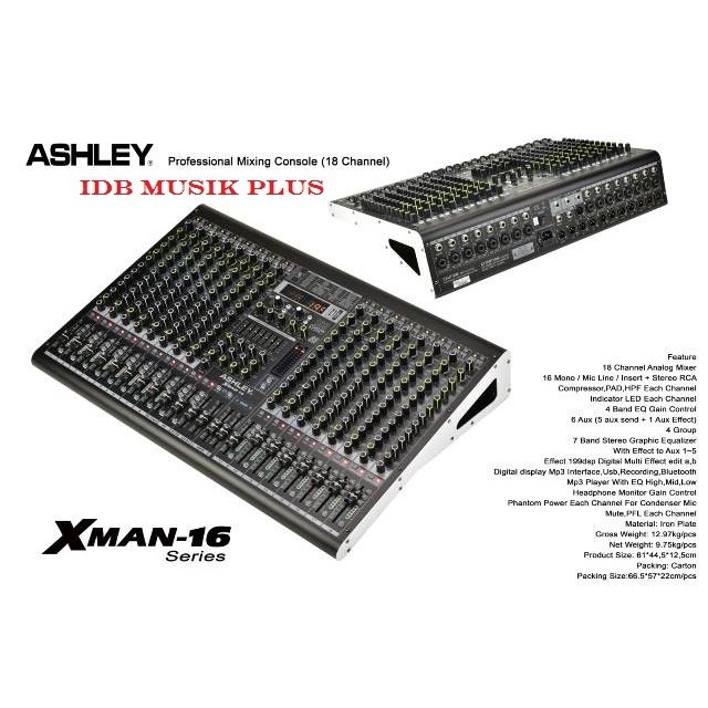 Mixer 16 Channel Ashley Xman16 Xman 16 Original Ashley