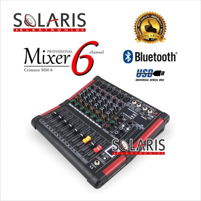 MIXER 6 Channel BLUETOOTH USB 99 DSP CRIMSON MM-6