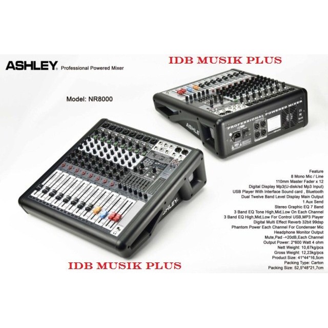 Power Mixer 8 Channel Ashley Nr8000 Nr 8000 Original Ashley