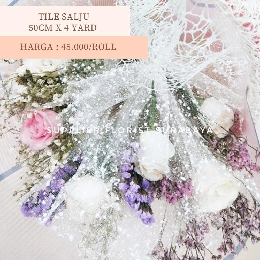 

Terbaru [1 Roll 4 Yard] Tile Salju Wraping Wrapping Bunga Kain Korea Style Mesh Roll Kain Pembungkus Bunga Tille Tule Tulle Salju Promo!