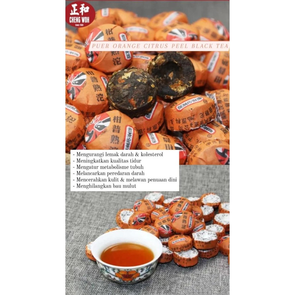 

READY STOCK ORANGE CITRUS PU ER TEA CHENG WOH TEH PELANGSING ALAMI HERBAL 25 PCS !!!!!