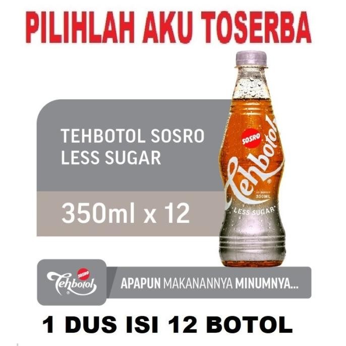 

TERBARU TEH BOTOL SOSRO LESS SUGAR PET 350 ML - ( HARGA 1 DUS ISI 12 BOTOL ) !!!!!