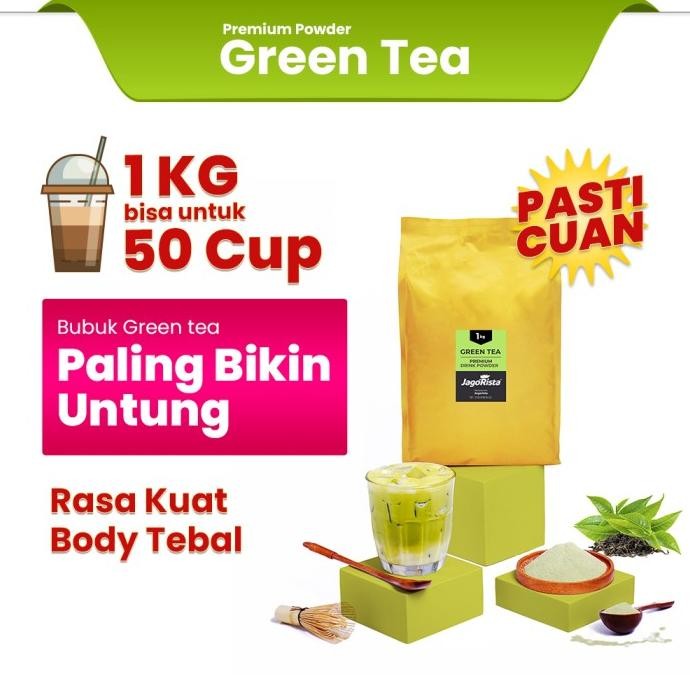 

READY STOCK 1 KG JAGORISTA - GREENTEA - PREMIUM GOLD BUBBLE DRINK POWDER !!!!!