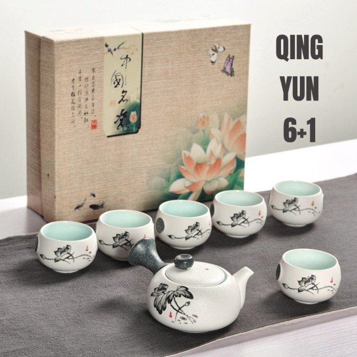 

Ready Snow Chinese Tea Teko Set Cups Porcelain